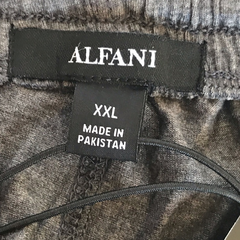 New Alfani Sleep Pajama Pants Men's size XXL Charcoal Gray w/Pockets Drawstring - Picture 12 of 16